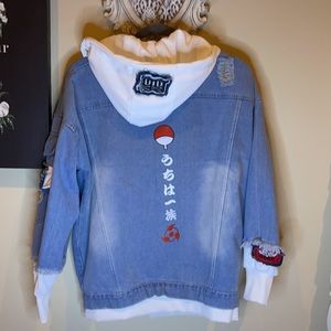 Naruto Stylish Hooded Denim Jacket New 